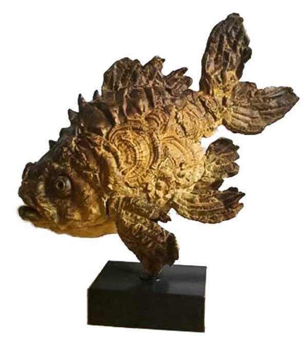 Pieter Vanden Daele Bronze Fisch „Valerius“ in Wiesbaden